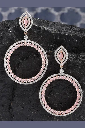 karatcart Pink Classic Drop Earrings