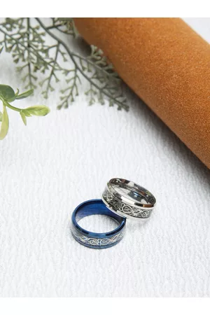 YouBella Men Set Of 2 Textured Finger Rings