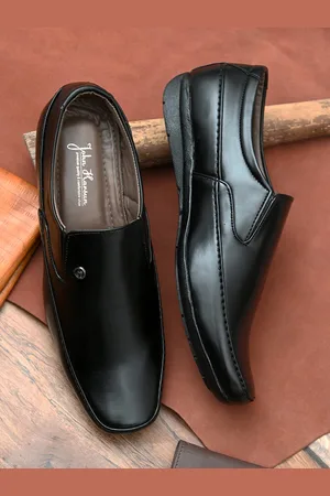 John Karsun Men Black Square-Toed Semiformal Slip-Ons