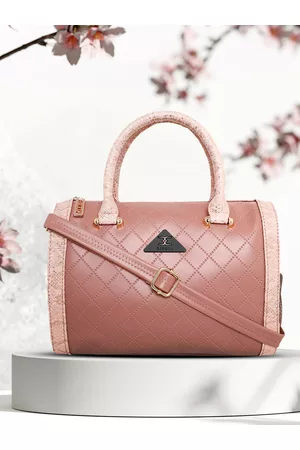 ESBEDA Peach-coloured PU Structured Handheld Bag