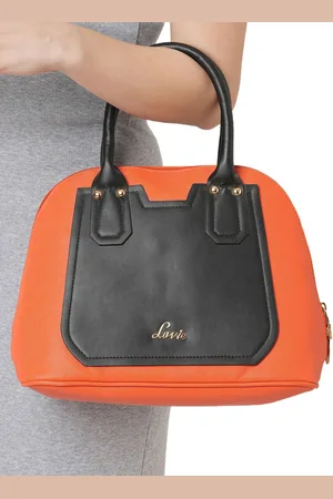 LAVIE Cabanel Women Orange And Black Medium Satchel