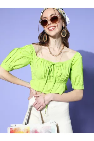 ATHENA Women Gorgeous Green Solid Bustier Top