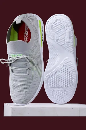 ASIAN Men Grey & Green Running Shoes