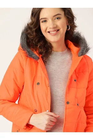 DressBerry Women Orange Parka Jacket