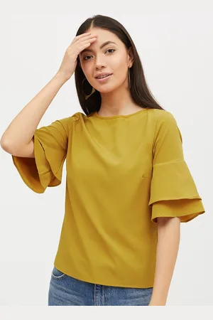 Harpa Women Mustard Yellow Solid Top
