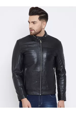 Justanned Real Leather Black Jacket