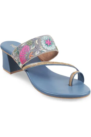 Metro Blue Block Mules