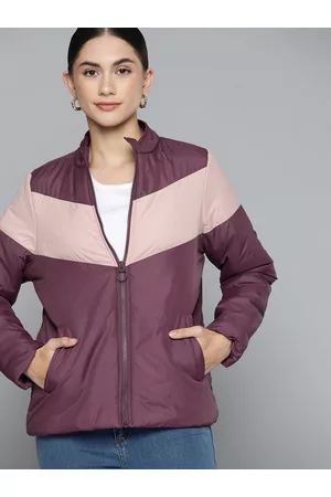 Chemistry Women Burgundy & Pink Colourblocked Jacket