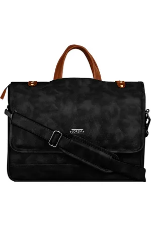 Lorem Unisex Black Textured 16 Inch Laptop Bag