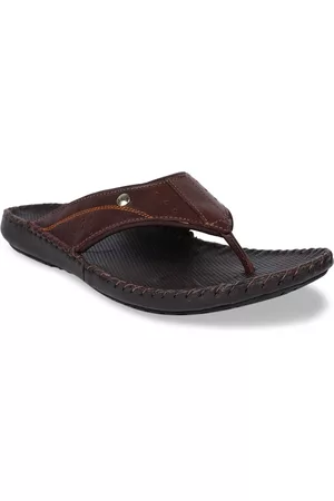 Scholl Men Brown Leather Comfort Sandals