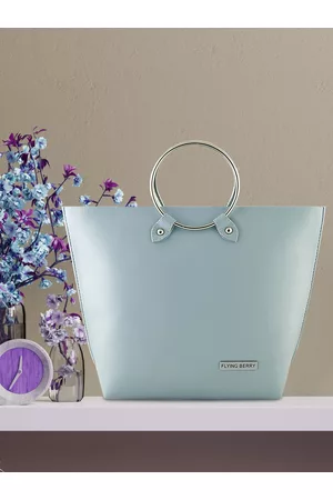 FLYING BERRY Grey Solid Tote Bag