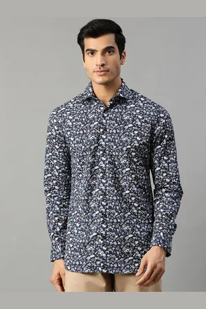 Matinique Men Navy Blue & White Slim Fit Printed Casual Shirt