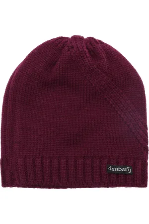 DressBerry Women Purple Self Design Beanie