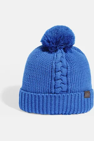 WROGN Unisex Blue Self-Design Woollen Beanie