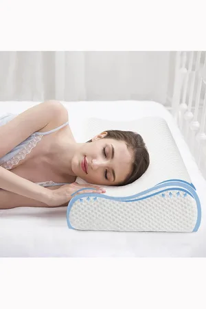 Pum Pum White Self Design Therapeutic Pillows