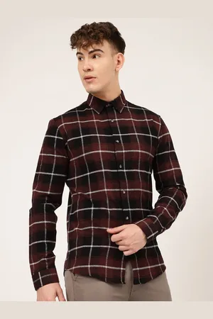 Lindbergh Men Slim Fit Tartan Checks Checked Cotton Casual Shirt