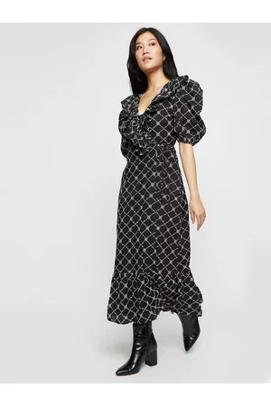 Dorothy Perkins Geometric Print Cotton Midi Wrap Dress