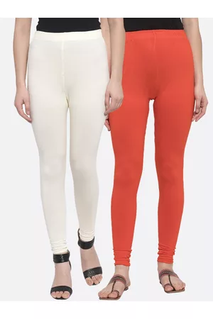 Tag 7 Women Pack Of 2 Solid Churidar-Length Leggings