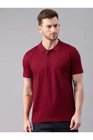 Kryptic Men Printed Polo Collar Pure Cotton T-shirt