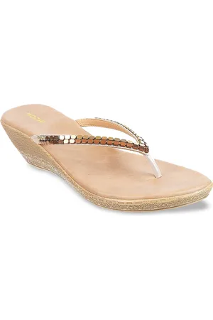 All Things Mochi Women Gold-Toned Embellished Sandals