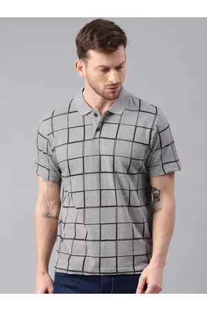 Kryptic Men Checked Polo Pure Cotton T-shirt