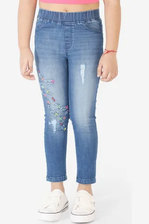 naughty ninos Girls Blue Light Fade Stretchable Jeans