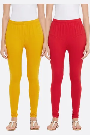 Tulsattva Women Pack Of 2 Solid Churidar-Length Leggings
