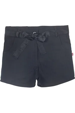 Nino Bambino Girls Black Solid Regular Fit Organic Cotton Regular Shorts