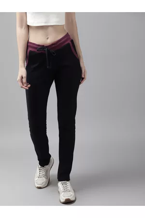 Cayman Women Navy Blue Solid Cotton Cropped Track Pants