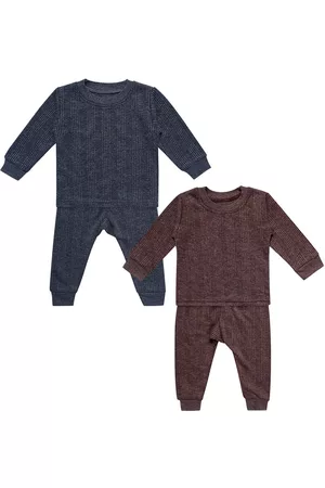 Superminis Infant Kids Pack Of 2 Striped Thermal Set
