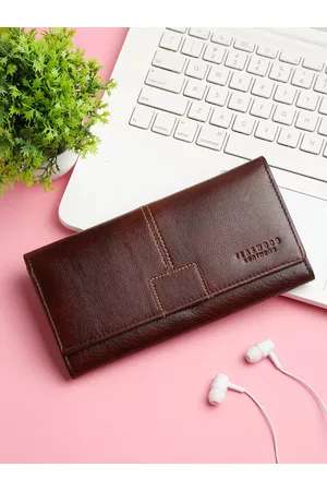 Teakwood Leathers Women Maroon Solid Leather Purse