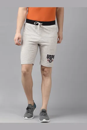 Ralph Lauren U S Polo Assn Denim Co Men Grey & Black Printed Slim Fit Shorts