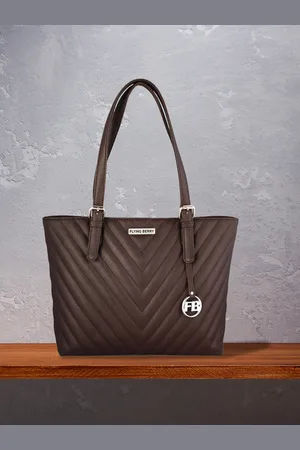 FLYING BERRY Brown Quilted Tote Bag