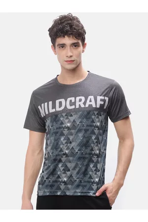 Wildcraft Men Grey Typography Printed T-shirt