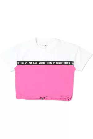 Pepe Jeans Girls Red Colourblocked T-shirt
