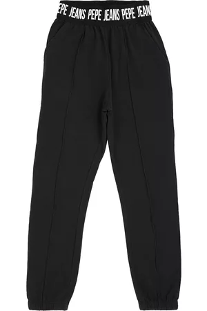 Pepe Jeans Girls Black Printed Regular-Fit Joggers