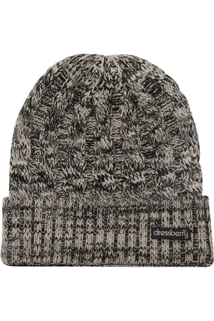 DressBerry Women Beige & Black Self Design Beanie