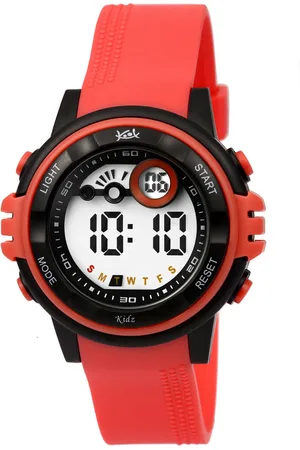Kool Unisex Kids Grey Dial & Red Straps Digital Watch