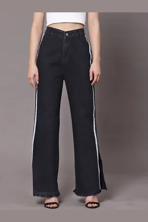 KASSUALLY Women Black Bootcut High-Rise Jeans