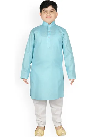 SG Boys Turquoise Blue Regular Pure Cotton Kurta with Pyjamas