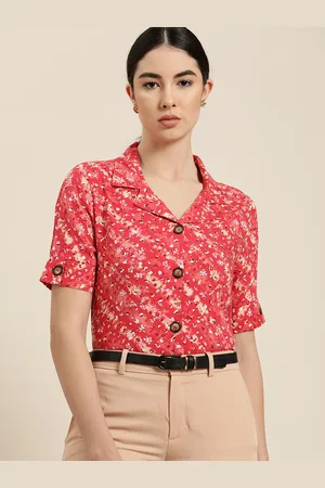 Invictus Women Red & White Floral Printed Casual Shirt