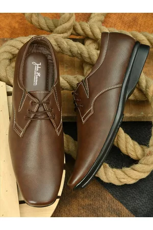 John Karsun Men Brown Solid Formal Derbys