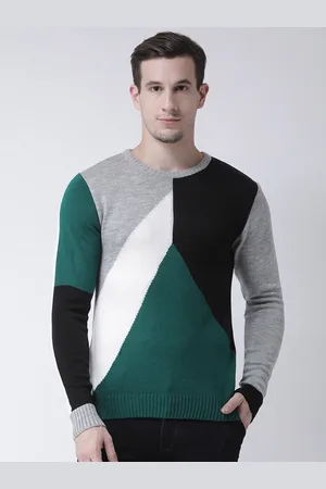 Club York Men Colourblocked Self Design Acrylic Pullover