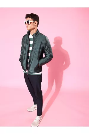WROGN Men Green Solid Puffer Jacket