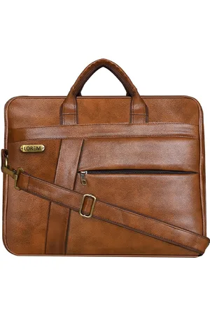 Lorem Unisex Tan & Black Textured Laptop Bag