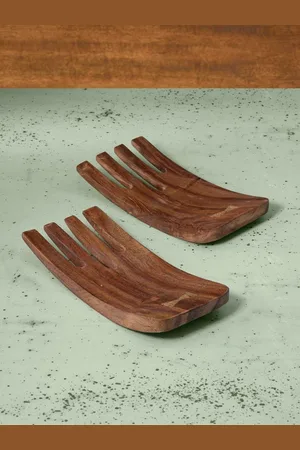 ellementry Set Of 2 Sheesham Natural Salad Spoon