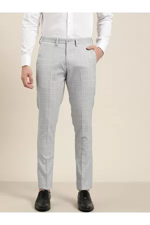 Buy INVICTUS Men Charcoal Grey Slim Fit Checked Regular Trousers  Trousers  for Men 2029939  Myntra  Price History