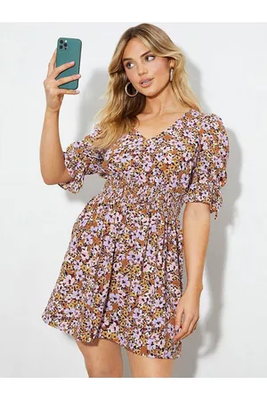 Dorothy Perkins Orange & White Floral Mini Dress