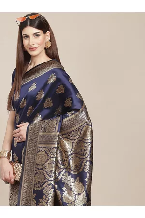 Varanga Blue & Golden Woven Design Banarasi Saree
