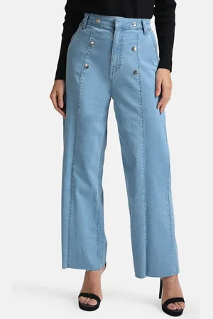 Kazo Women Blue Flared High-Rise Jeans